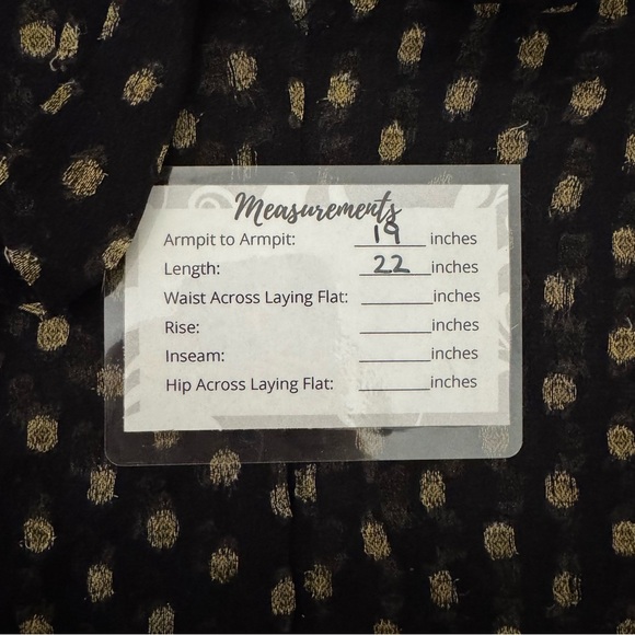 Anthropologie Bl^nk‎ Sheer Black Tie Neck Long Sleeve Top with Gold Polka Dots - Picture 5 of 9